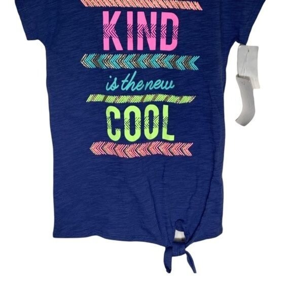 OshKosh Bgosh Girls 4 5 Blue Graphic Tee Kind Is New Cool Short Sleeve T Shirt - Picture 3 of 11